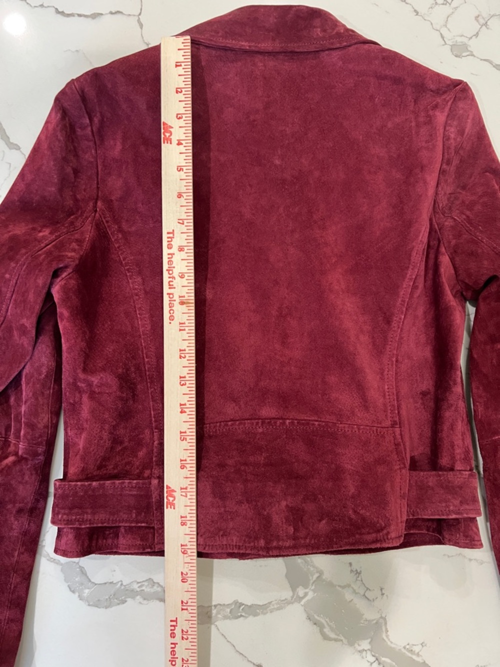 Vigoss Burgundy Suede Leather Moto Jacket Women’s Size M - Picture 6 of 8